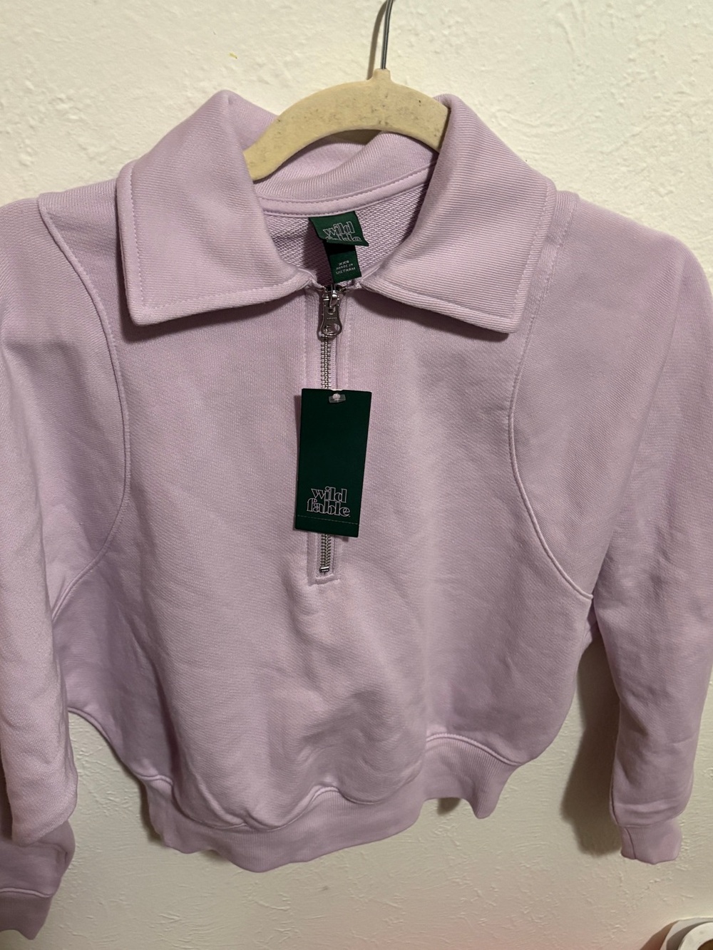 wild fable Lilac Half-Zip Pullover Sweatshirt nwt